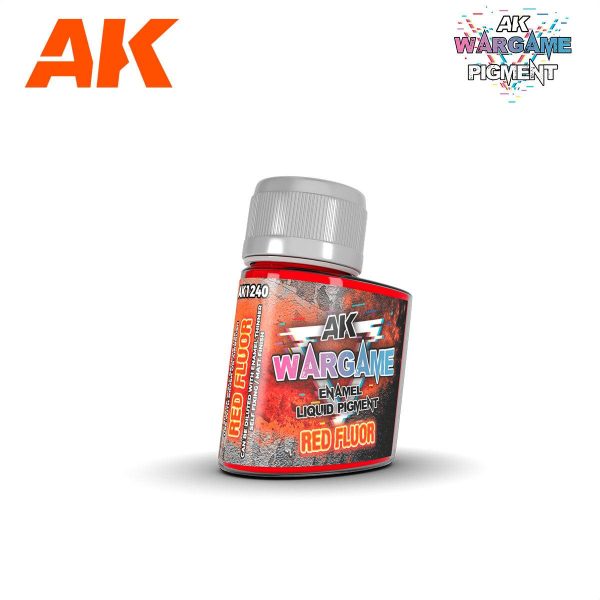 AK Interactive Wargame Enamel Liquid Pigments - Red Fluor 35ml Online now