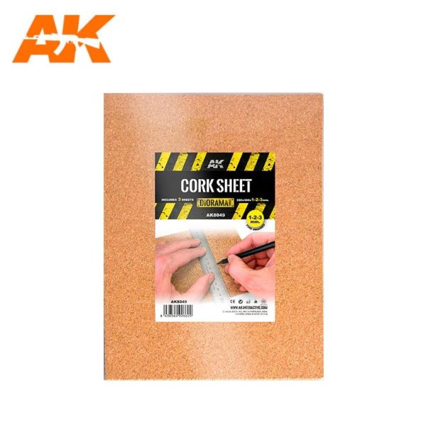 AK Interactive Building Materials - Cork Sheets Fine Grained 200x300x1-2-3mm Supply