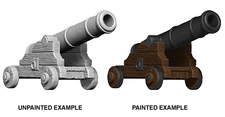 WizKids Deep Cuts Unpainted Miniatures Cannons Online now