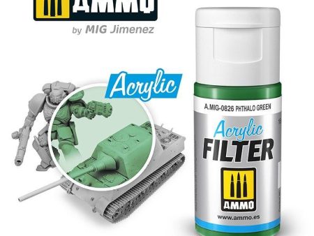 Ammo by MIG Acrylic Filter Phthalo Green on Sale