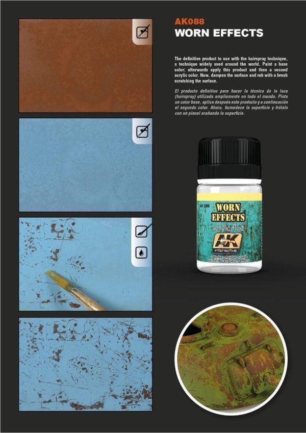 AK Interactive Weathering Products - Worn Effects Acrylic Fluid Online now