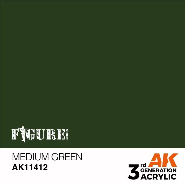 AK Interactive 3Gen Figures Acrylics - Medium Green 17ml For Cheap