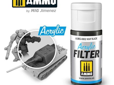 Ammo by MIG Acrylic Filter Night Black For Sale