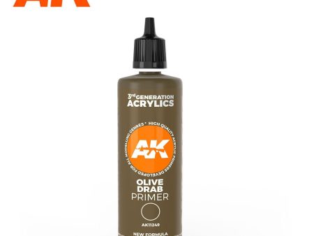 AK Interactive 3Gen Primers - Olive drab surface Primer 100ML For Discount