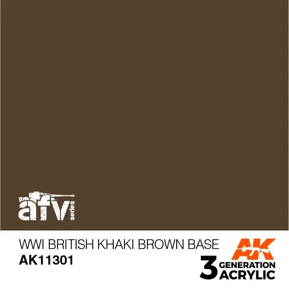 AK Interactive 3rd Gen Acrylic AFV WWI British Khaki Brown Base on Sale