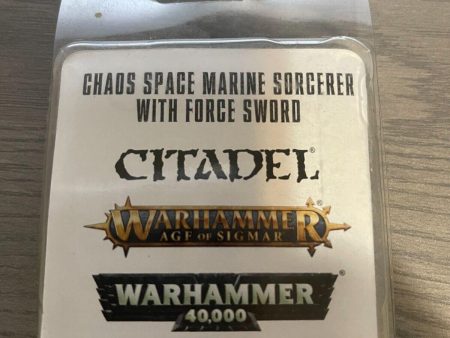 Chaos Space Marines: Sorceror with Force Sword For Sale