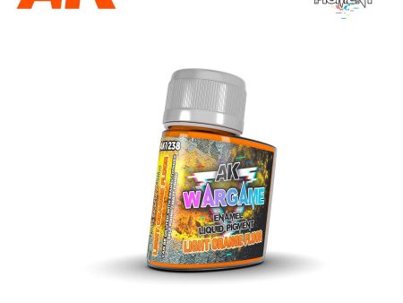 AK Interactive Wargame Enamel Liquid Pigments - Light Orange Fluor 35ml Online now