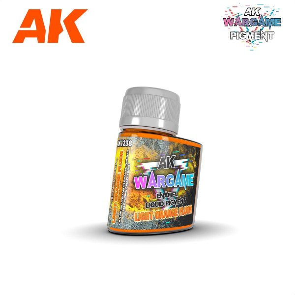 AK Interactive Wargame Enamel Liquid Pigments - Light Orange Fluor 35ml Online now