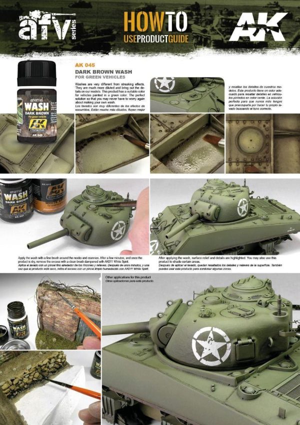 AK Interactive Weathering Products - Dark Wash For Green Vehicles Hot on Sale