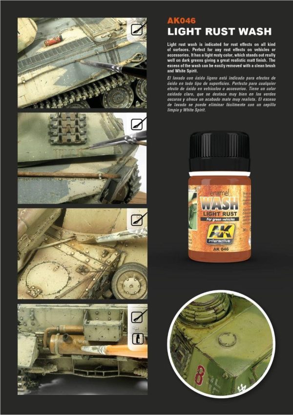 AK Interactive Weathering Products - Light Rust Wash Online Sale