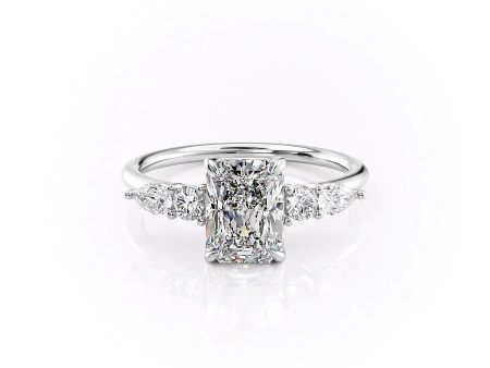 The Abigail Set With A 5 Carat Radiant Moissanite For Sale