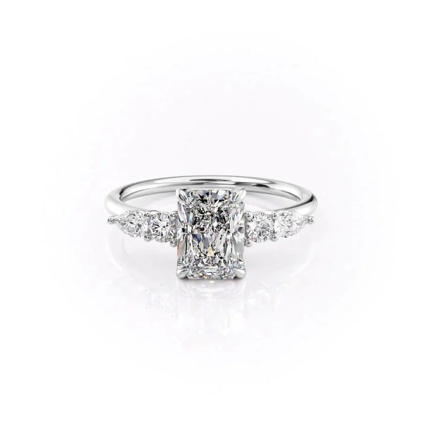 The Abigail Set With A 5 Carat Radiant Moissanite For Sale