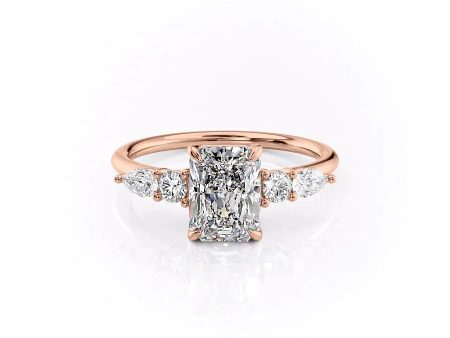 The Abigail Set With A 1.5 Carat Radiant Moissanite Online Hot Sale