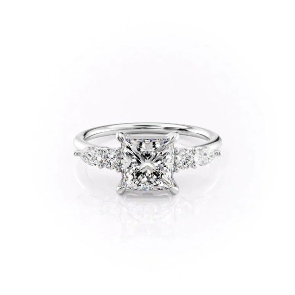 The Abigail Set With A 4.5 Carat Princess Moissanite Cheap