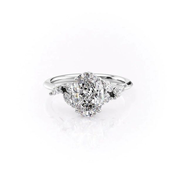 The Melissa Set With A 2.5 Carat Oval Moissanite Online Sale