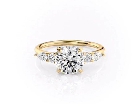 The Abigail Set With A 1.5 Carat Round Moissanite Hot on Sale